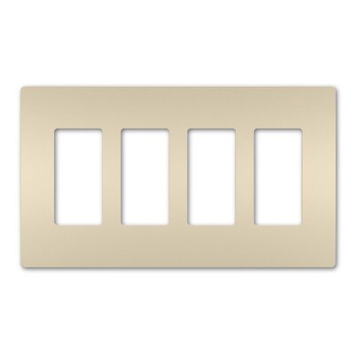 On-Q/Legrand Radiant Screwless Wallplate, 4-Gang, Light Almond